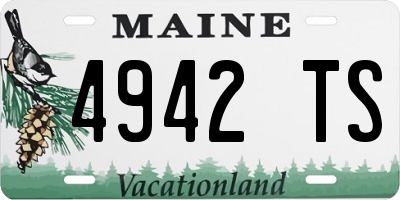 ME license plate 4942TS