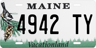 ME license plate 4942TY