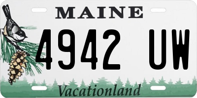 ME license plate 4942UW