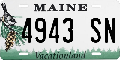 ME license plate 4943SN