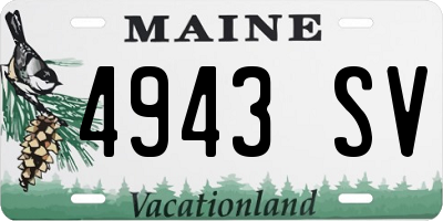 ME license plate 4943SV