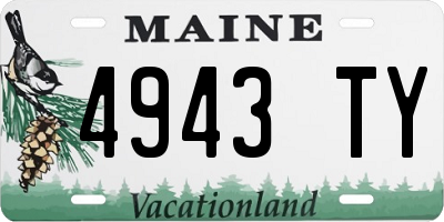 ME license plate 4943TY