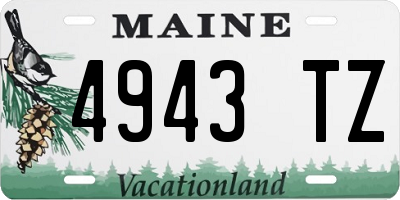 ME license plate 4943TZ