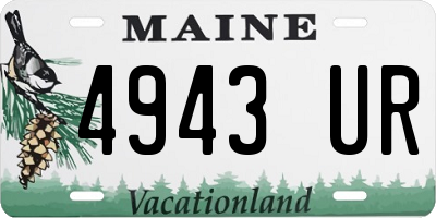 ME license plate 4943UR