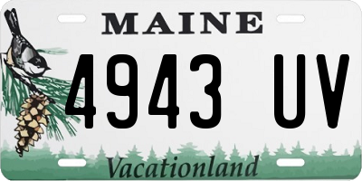 ME license plate 4943UV