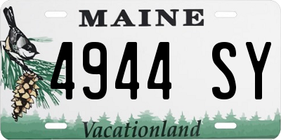 ME license plate 4944SY