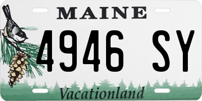 ME license plate 4946SY