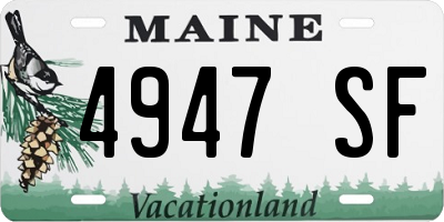 ME license plate 4947SF