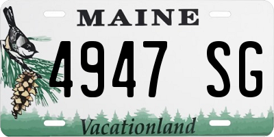 ME license plate 4947SG