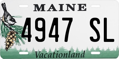 ME license plate 4947SL
