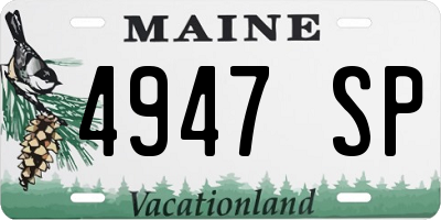 ME license plate 4947SP