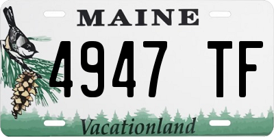 ME license plate 4947TF