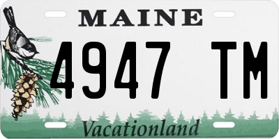ME license plate 4947TM