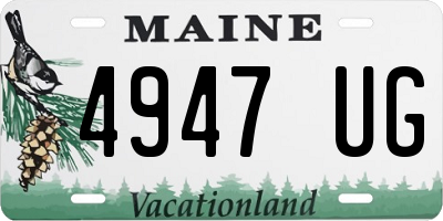 ME license plate 4947UG