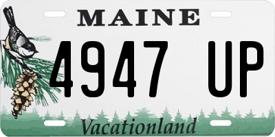 ME license plate 4947UP