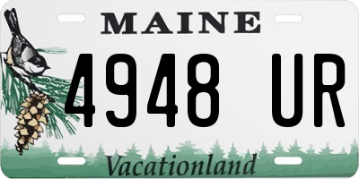 ME license plate 4948UR