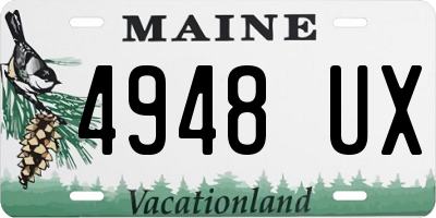 ME license plate 4948UX