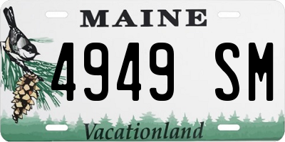 ME license plate 4949SM