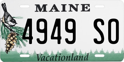 ME license plate 4949SO