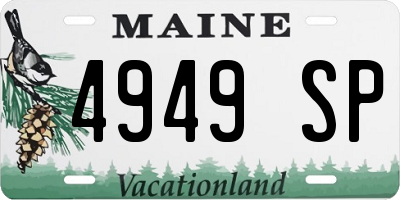 ME license plate 4949SP