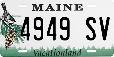 ME license plate 4949SV