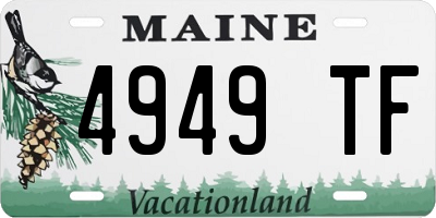 ME license plate 4949TF