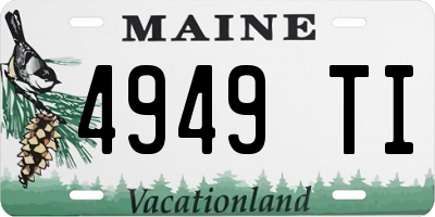 ME license plate 4949TI