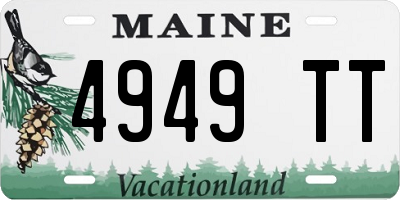 ME license plate 4949TT