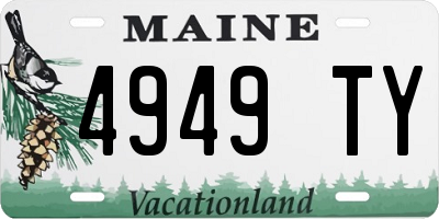 ME license plate 4949TY
