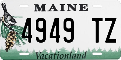 ME license plate 4949TZ