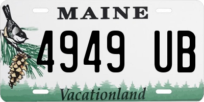 ME license plate 4949UB