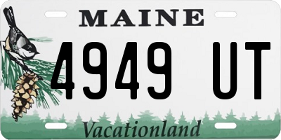 ME license plate 4949UT