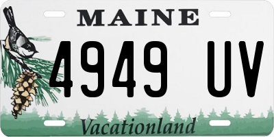 ME license plate 4949UV
