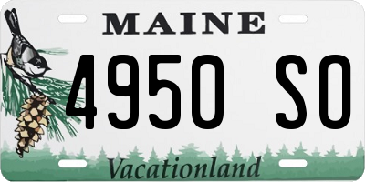 ME license plate 4950SO