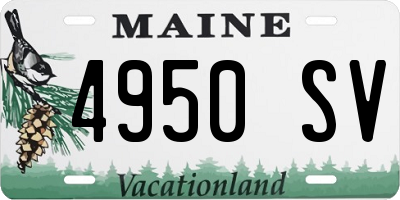 ME license plate 4950SV