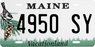 ME license plate 4950SY