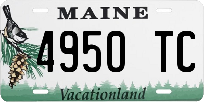 ME license plate 4950TC
