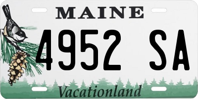 ME license plate 4952SA