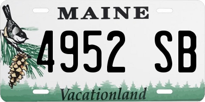 ME license plate 4952SB