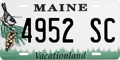 ME license plate 4952SC