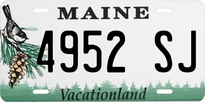 ME license plate 4952SJ