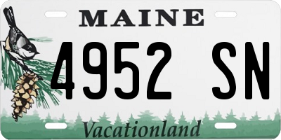 ME license plate 4952SN