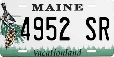 ME license plate 4952SR