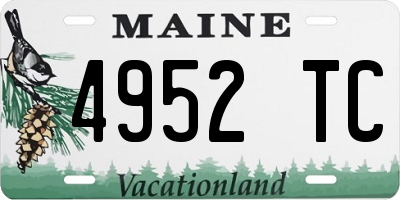 ME license plate 4952TC