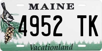 ME license plate 4952TK