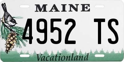ME license plate 4952TS