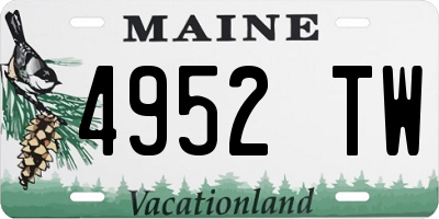 ME license plate 4952TW