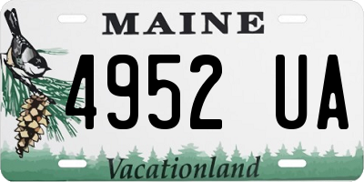 ME license plate 4952UA