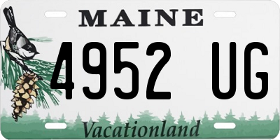 ME license plate 4952UG