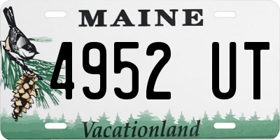 ME license plate 4952UT